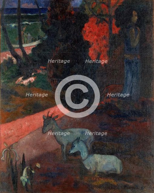 Landscape with Two Goats (Tarari Maruru), 1897. Creator: Paul Gauguin.