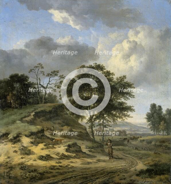 Landscape with two Hunters, 1655-1684. Creator: Jan Wijnants.