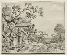 Landscape with Two Peasants Conversing, 1626. Creator: Pieter Molyn (Dutch, 1595-1661)