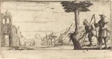 Landscape with Two Pilgrims. Creator: Unknown