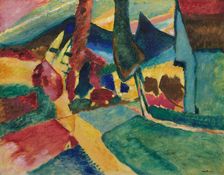Landscape with Two Poplars, 1912. Creator: Vassily Kandinsky