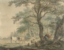 Landscape with two shepherds with cattle, 1797. Creator: Pieter Gerardus van Os
