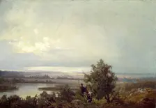 Landscape with two Soldiers, 1871. Creator: Anton Mathias Bergh