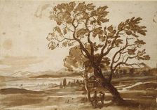 Landscape with two Trees, c1638. Artist: Claude Lorrain