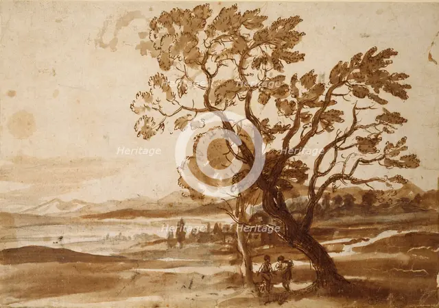 Landscape with two Trees, c1638. Artist: Claude Lorrain.