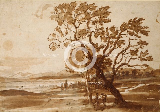 Landscape with two Trees, c1638. Artist: Claude Lorrain.