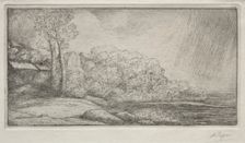 Landscape with Two Trees (Paysage aux deux Arbres). Creator: Alphonse Legros (French, 1837-1911)