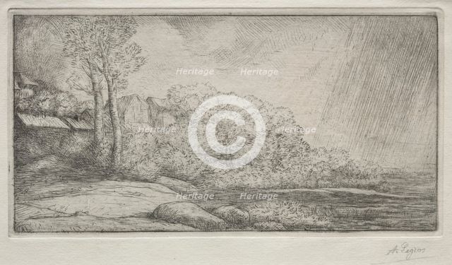 Landscape with Two Trees (Paysage aux deux Arbres). Creator: Alphonse Legros (French, 1837-1911).