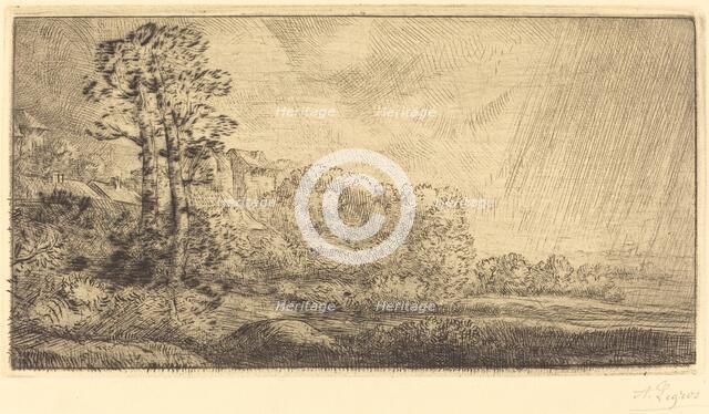 Landscape with Two Trees (Paysage aux deux arbres). Creator: Alphonse Legros.