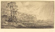 Landscape with Two Trees (Paysage aux deux arbres). Creator: Alphonse Legros