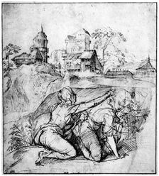 Landscape with Two Youths c1510, (1937). Artist: Titian