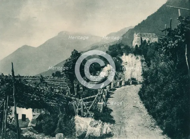 Landscape with Tyrol Castle, Merano, South Tyrol, Italy, 1927. Artist: Eugen Poppel.