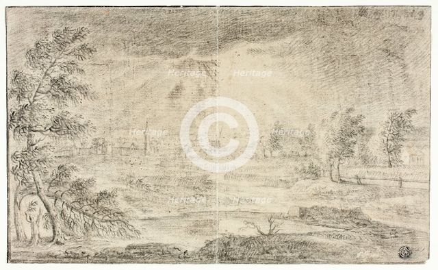 Landscape with Village, 1720. Creator: Unknown.