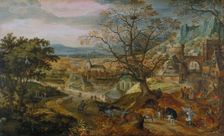 Landscape with Village: "Autumn", c1600. Creator: Jacob Savery I