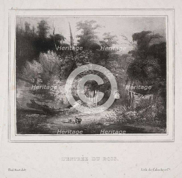 Landscapes: The Entrance of a Forest, 1829. Creator: Paul Hüet (French, 1803-1869).