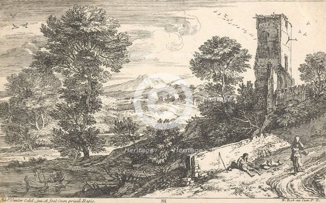 Landscapes IV. Beggar,  1660-1700. Creator: Adriaan van der Cabel.