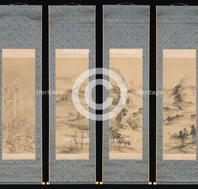 Landscapes of the Four Seasons, 1848. Creator: Yamamoto Baiitsu.