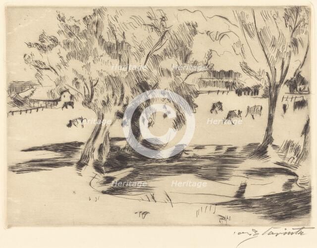 Landschaft mit Kühen (Landscape with Cows), 1917. Creator: Lovis Corinth.