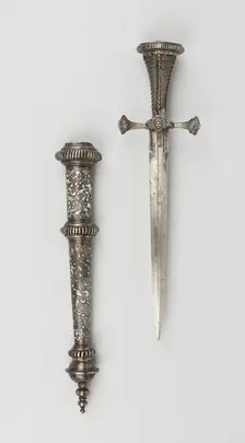 Landsknecht Dagger with Scabbard, Germany, c. 1550/60, (dagger: 19th cent. in 16th century style). Creator: Unknown
