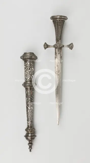Landsknecht Dagger with Scabbard, Germany, c. 1550/60, (dagger: 19th cent. in 16th century style). Creator: Unknown.