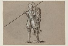 Landsknecht with Shield and Pike, 1624. Creator: Herman Breekerveld