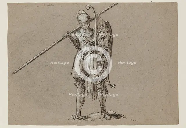 Landsknecht with Shield and Pike, 1624. Creator: Herman Breekerveld.