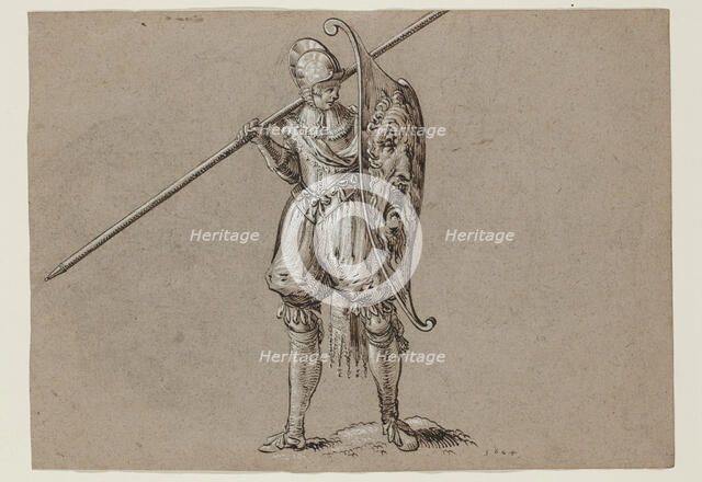 Landsknecht with Shield and Pike, 1624. Creator: Herman Breekerveld.