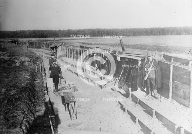 Landwehr in trenches near Suwalki, between 1914 and c1915. Creator: Bain News Service.