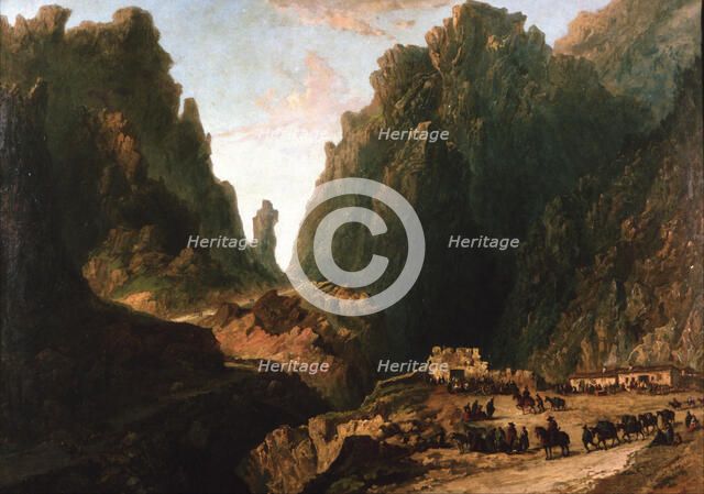 Lanscape with Smugglers. Artist: Lucas Velázquez, Eugenio (1817-1870)