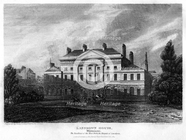 Lansdowne House, Westminster, London, 1815.Artist: J Shury