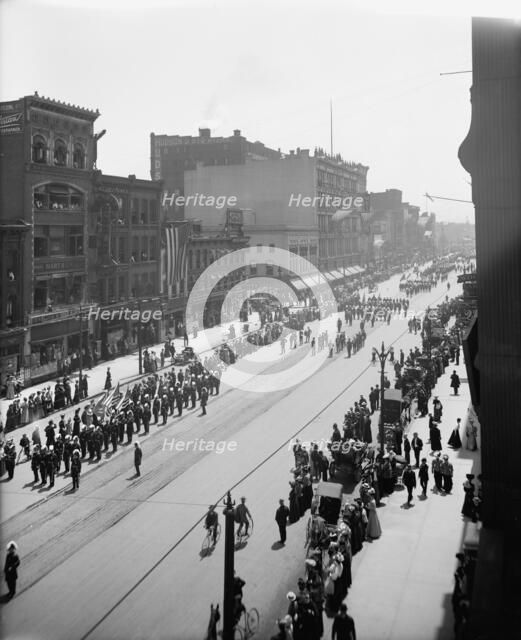 Lansing and Ann Arbor commanderies, state encampment, Michigan K.T., between 1900 and 1910. Creator: Unknown.