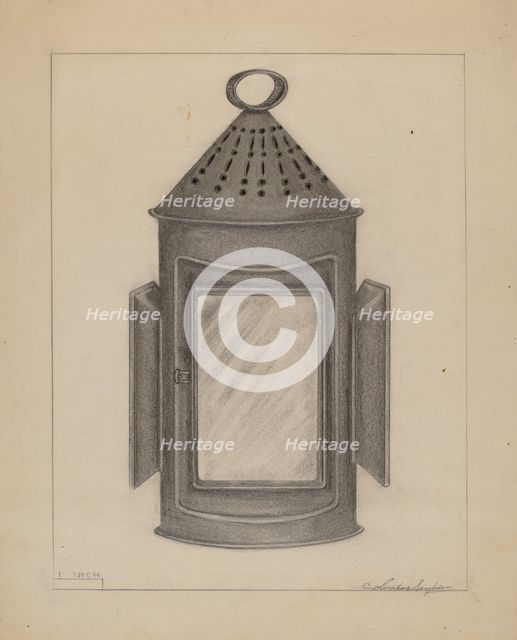 Lantern, c. 1936. Creator: Columbus Simpson.