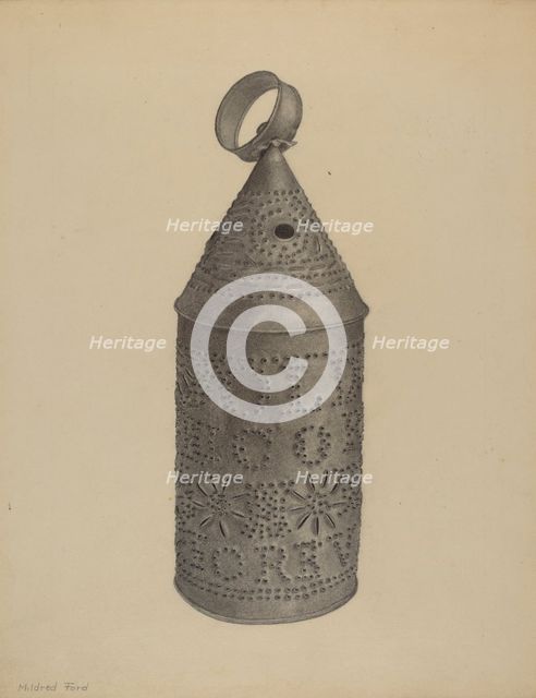 Lantern, c. 1937. Creator: Mildred Ford.