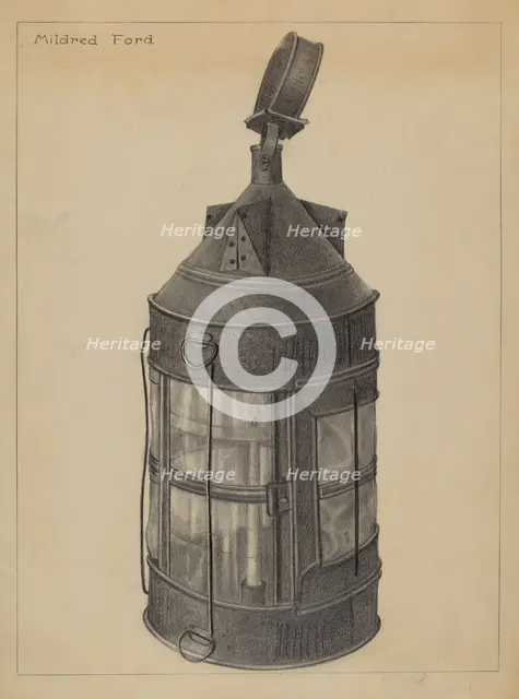 Lantern, c. 1937. Creator: Mildred Ford.