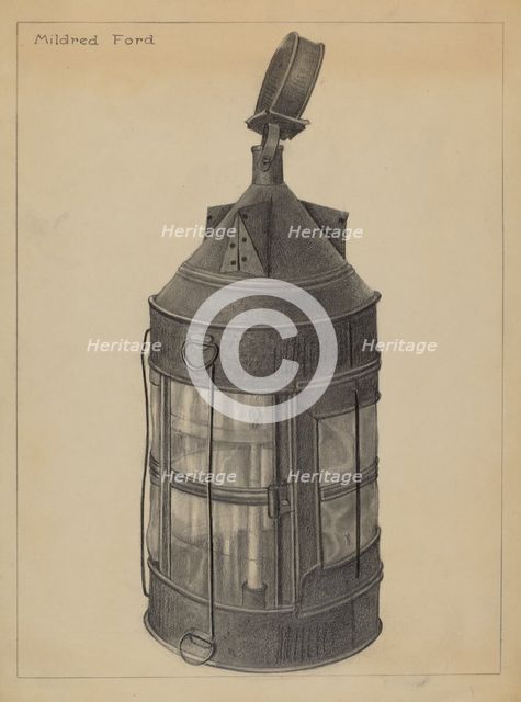 Lantern, c. 1937. Creator: Mildred Ford.