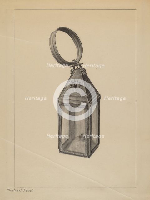 Lantern, c. 1937. Creator: Mildred Ford.