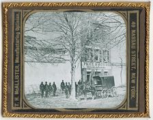 Lantern slide of the slave dealers, Birch & Co., in Alexandria, Virginia, 1862. Creator: Matthew Brady