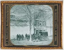 Lantern slide of the slave dealers, Birch & Co., in Alexandria, Virginia, 1862. Creator: Matthew Brady