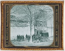 Lantern slide of the slave dealers, Birch & Co., in Alexandria, Virginia, 1862. Creator: Matthew Brady