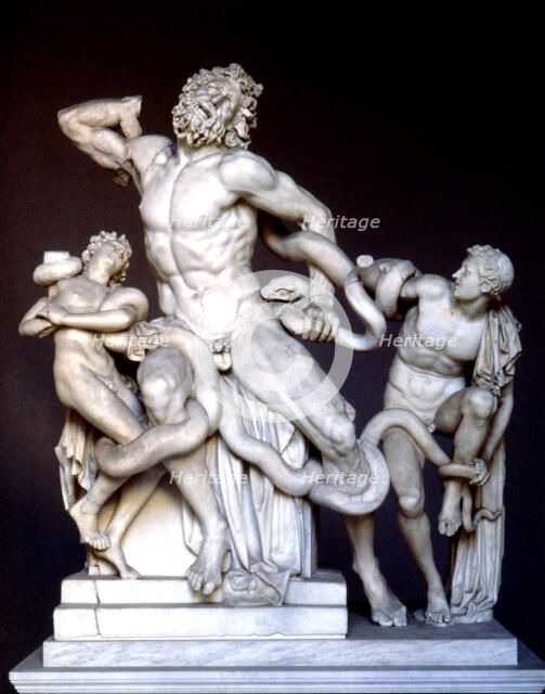 Laocoon, work by Agesander, Polydorus and Athenodorus, 50 d. C., preserved in the Vatican Museums.
