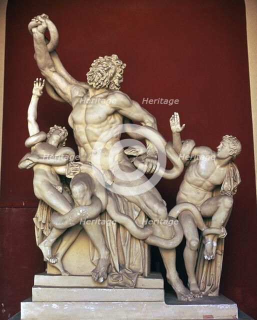 Laocoon group sculpture of men being devorued by serpents, 1st century BC. Artist: Pliny the Elder