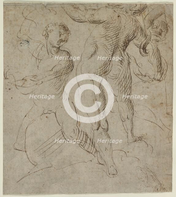 Laocoön (recto); Battle of the Milvian Bridge (fragment) (verso), second half 16th Century. Creator: Unknown.