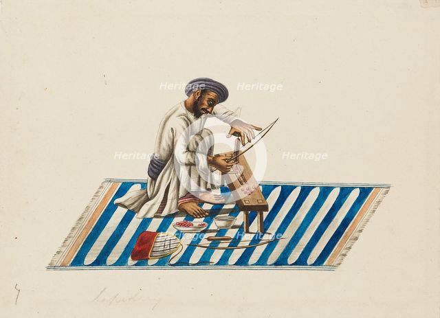 Lapidary at work, c1810. Artist: Sewak Ram.
