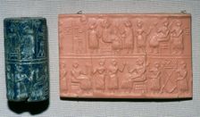 Lapis lazuli cylinder seal, from Ur, southern Iraq, c2600 BC
