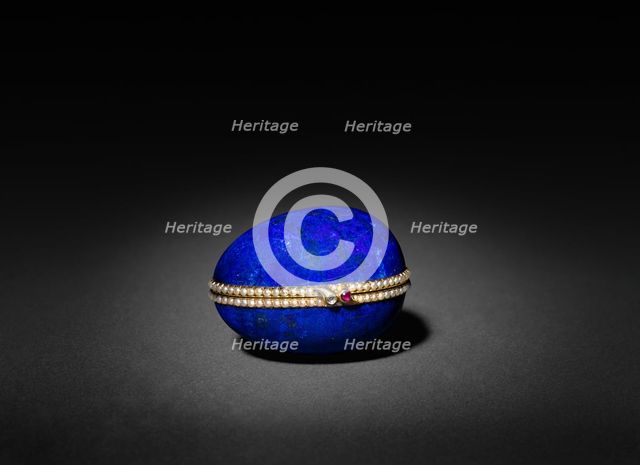 Lapis Lazuli Easter Egg, late 1800s - early 1900s. Creator: Peter Carl Fabergé (Russian, 1846-1920), firm of.