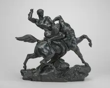 Lapith (Theseus) Fighting an Centaur (sketch), model c. 1846/1848, cast by 1873. Creator: Antoine-Louis Barye