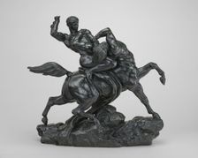Lapith (Theseus) Fighting an Centaur (sketch), model c. 1846/1848, cast by 1873. Creator: Antoine-Louis Barye