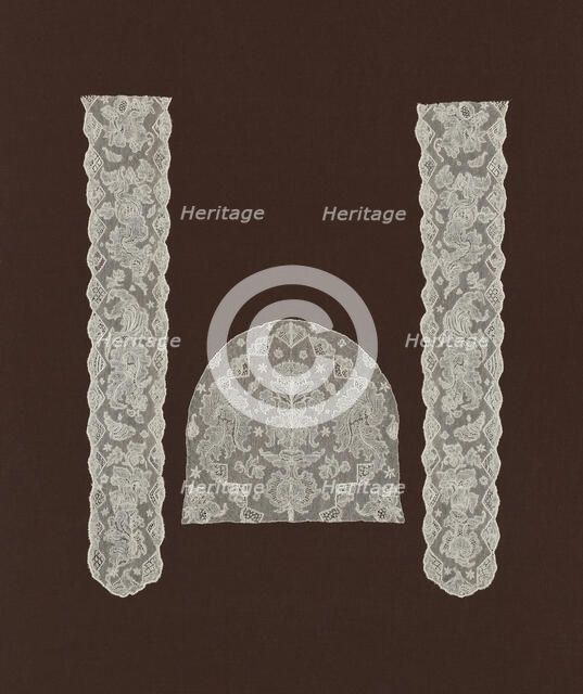 Lappets and Cap Crown, Flanders, 1740s/50s. Creator: Unknown.