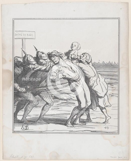 L'appel de leurs réserves, 1870.  Creator: Honore Daumier.