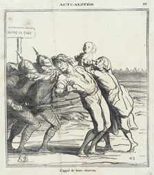 L'Appel de leurs réserves, 1870. Creator: Honore Daumier